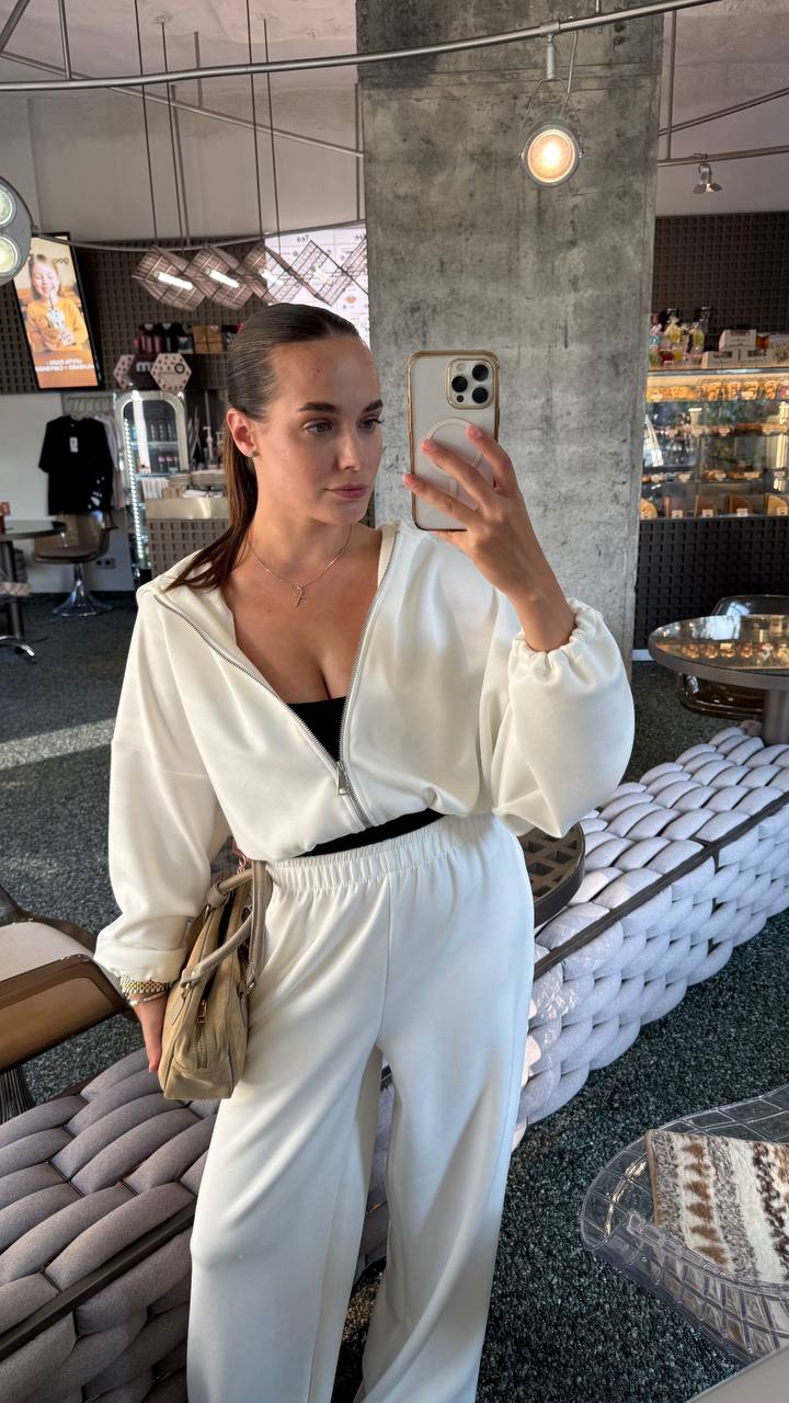 Зіп-худі молочний