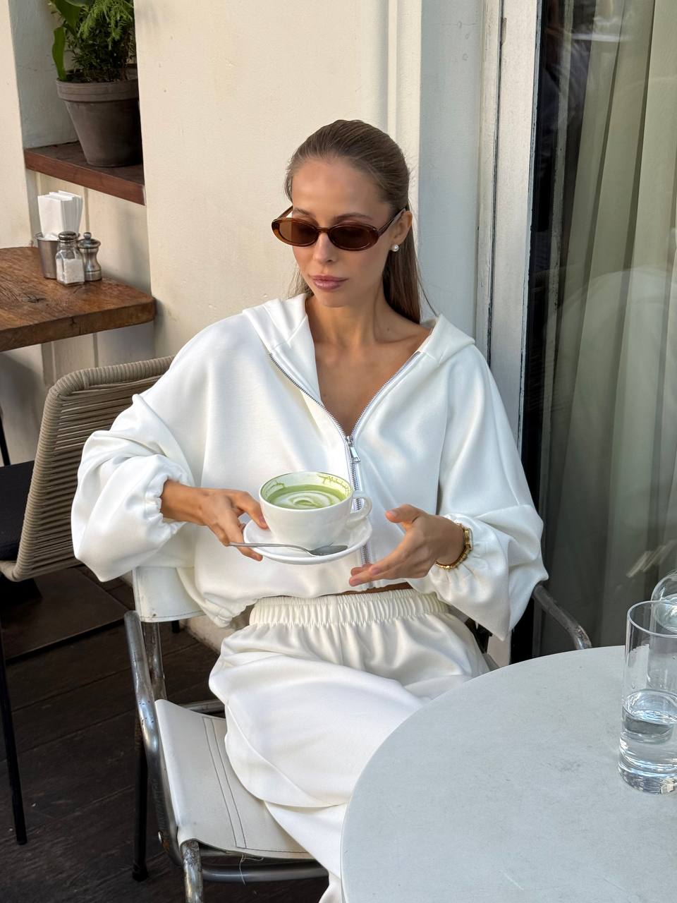 Зіп-худі молочний