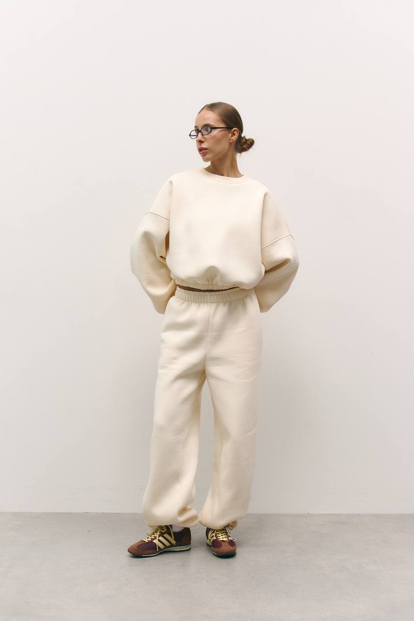 Штани з утепленням (на фіксаторах) вершкове масло