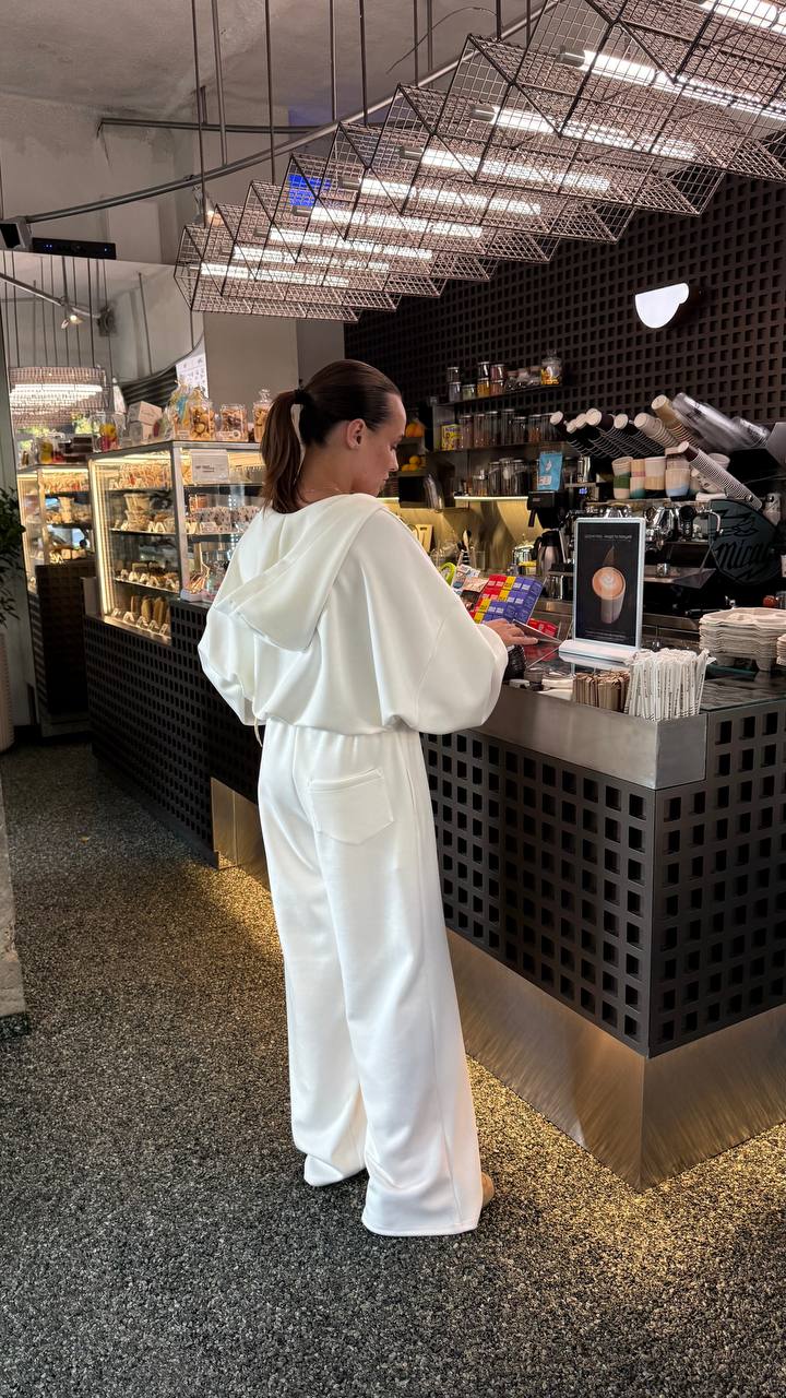 Штани-палаццо молочні