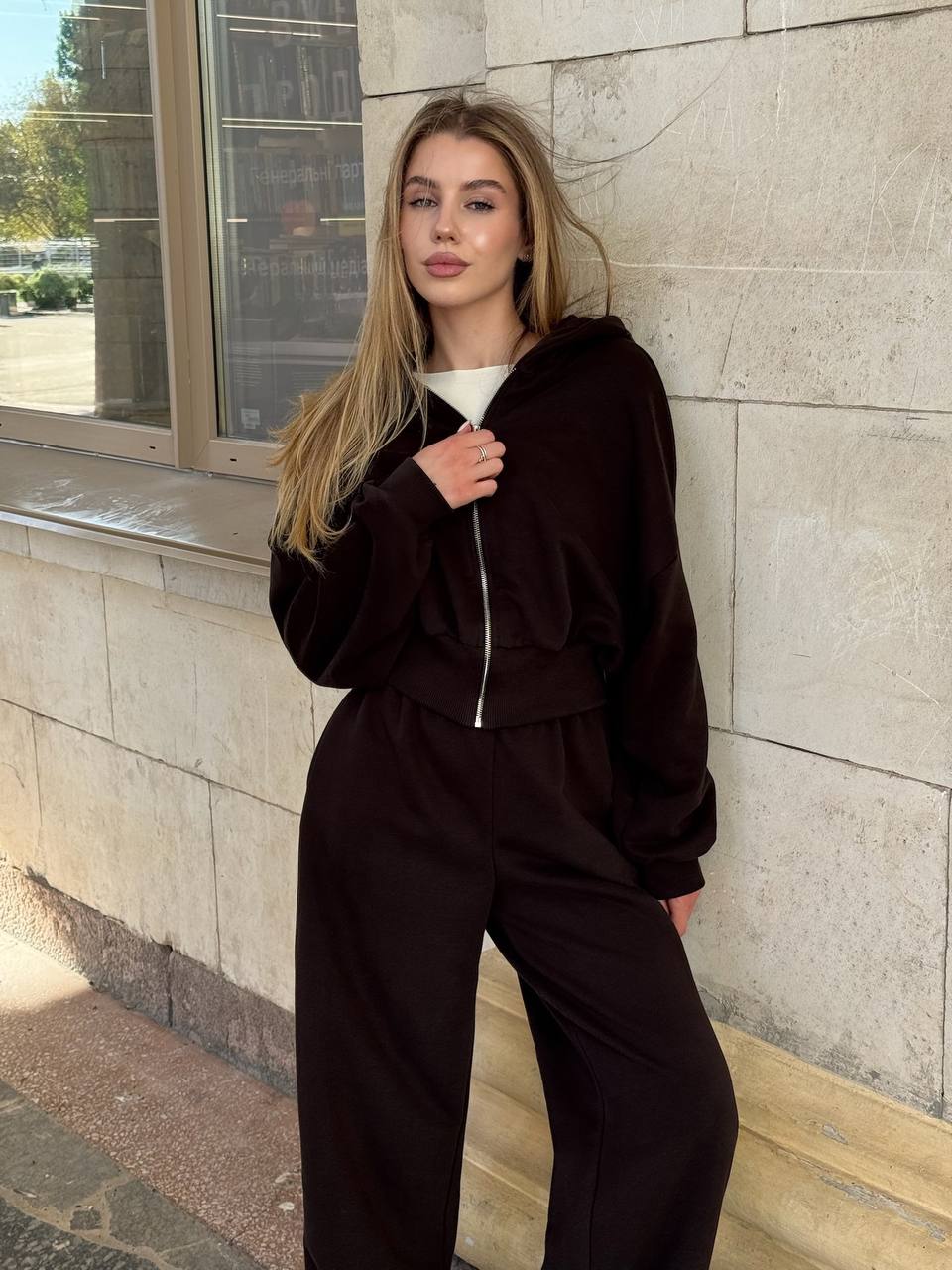 Штани палаццо шоколад