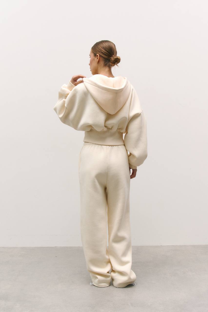 Костюм з утепленням із приталеною резинкою вершкове масло