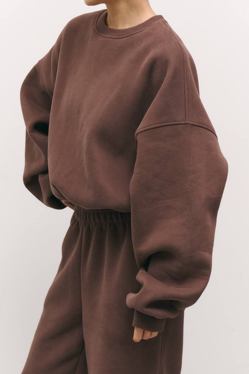 Костюм з утепленням із світшотом шоколад