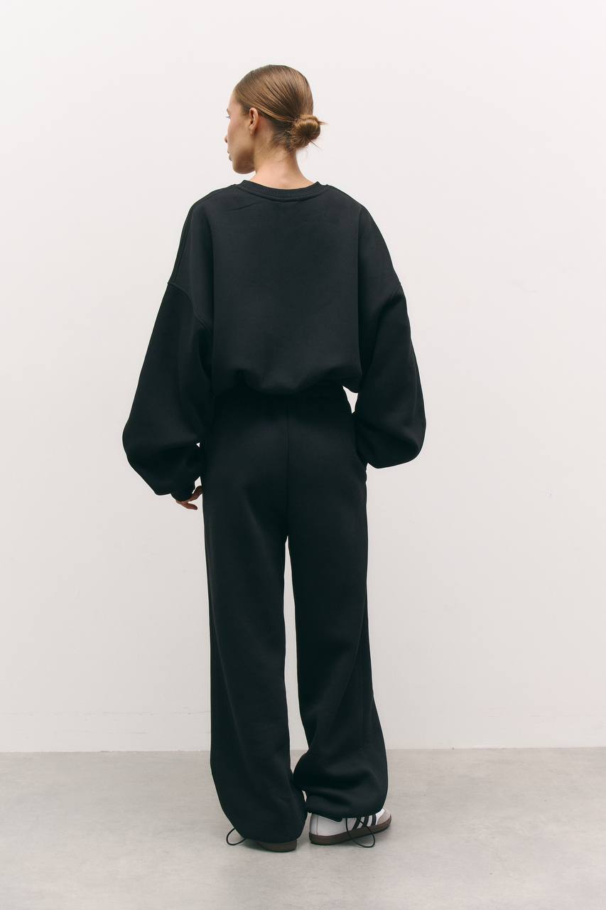 Костюм з утепленням із світшотом чорний