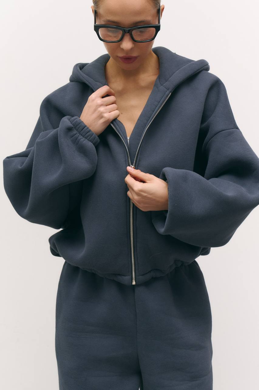 Костюм з утепленням на затяжках темно-синій