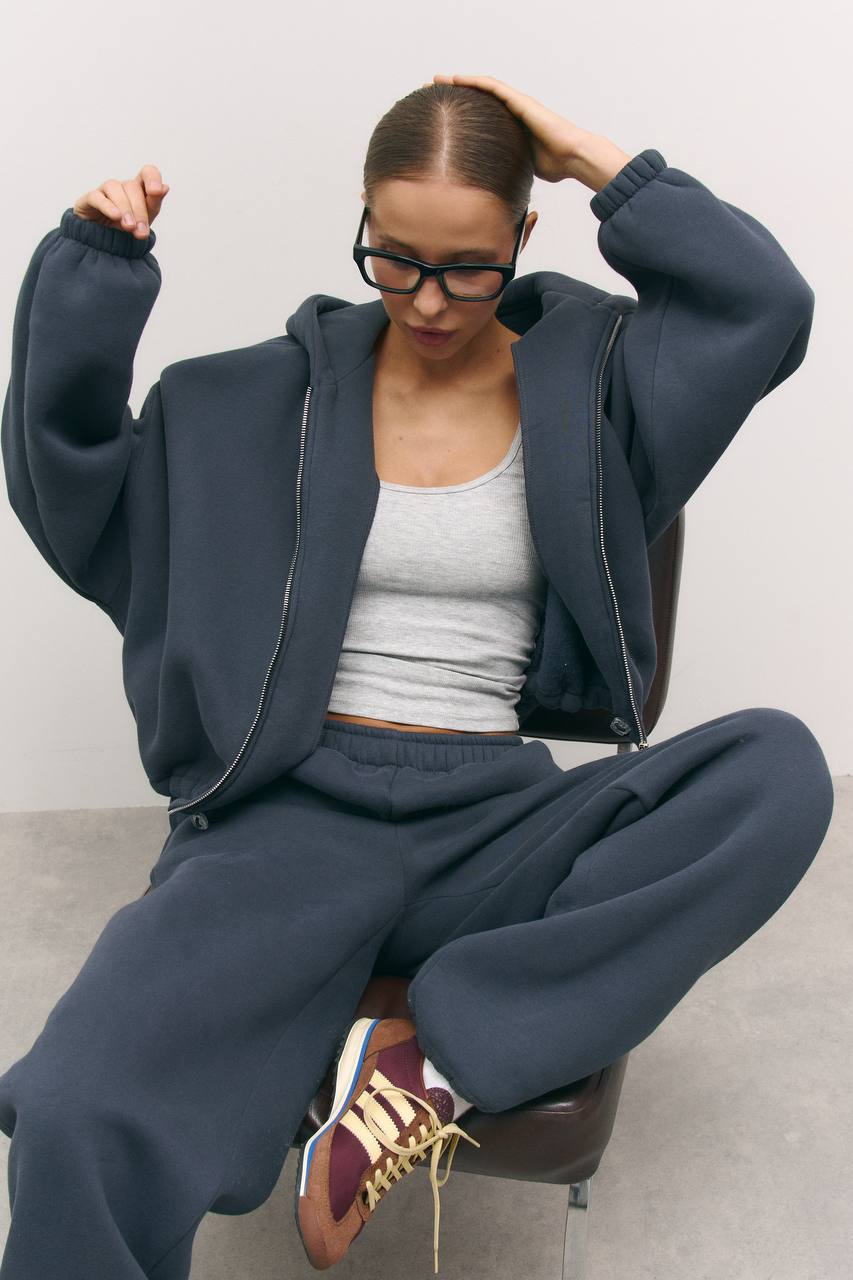 Костюм з утепленням на затяжках темно-синій