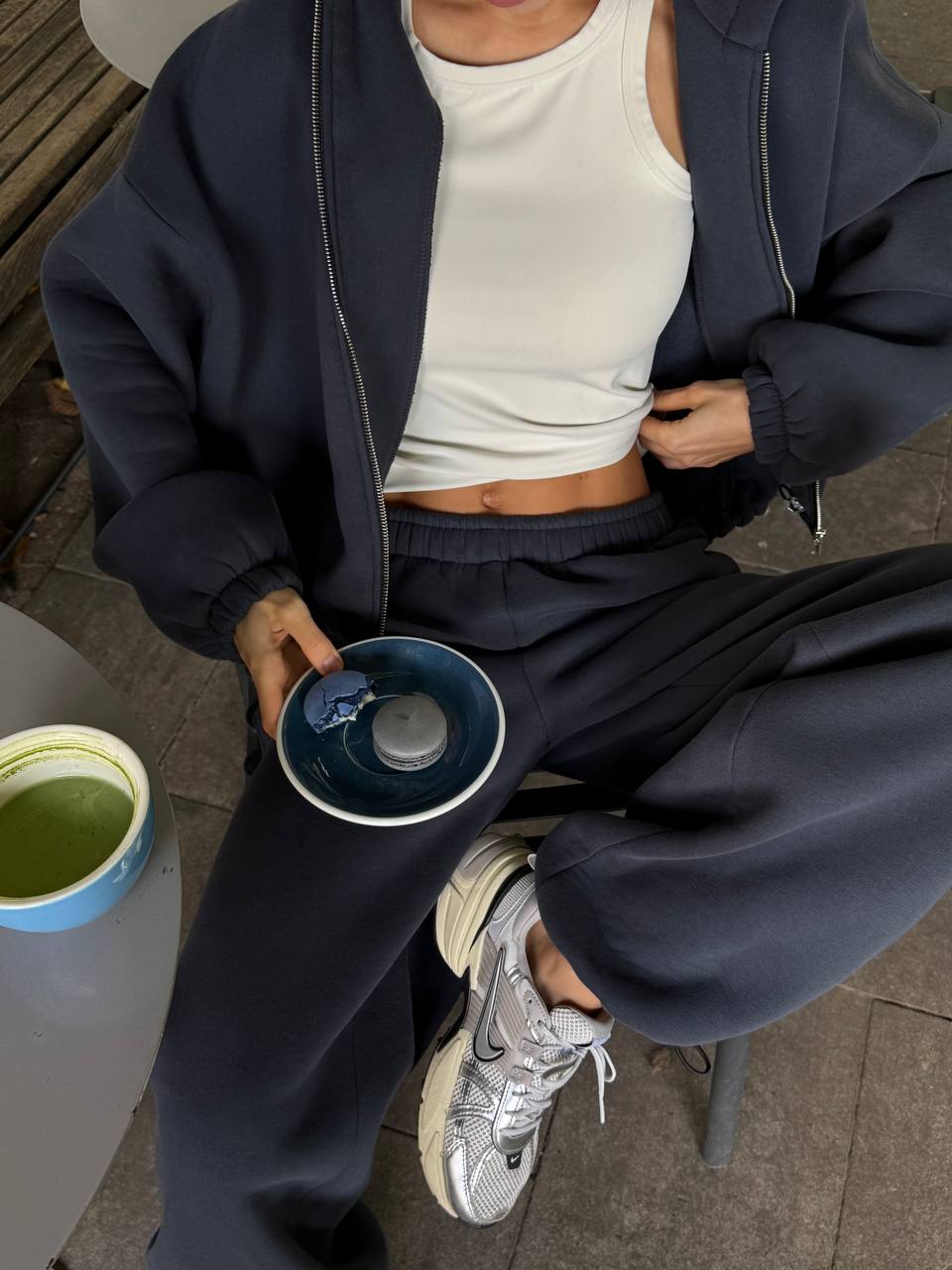 Костюм з утепленням на затяжках темно-синій