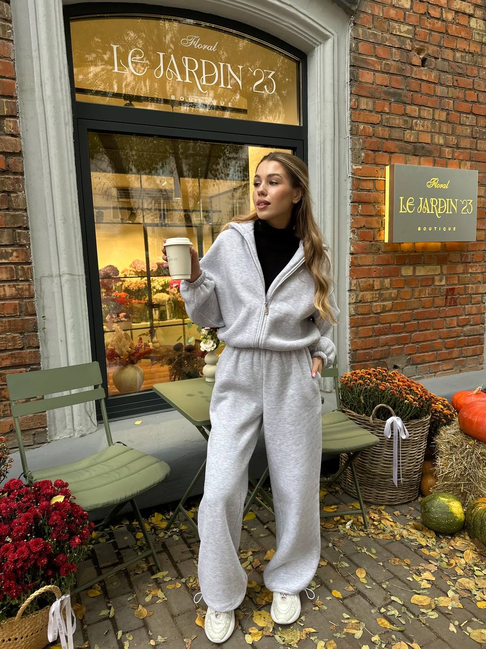 Костюм з утепленням на затяжках меланж