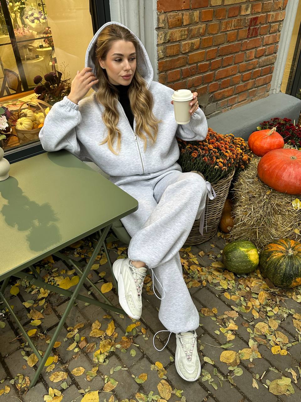 Зіп-худі на фіксаторах із утепленням меланж