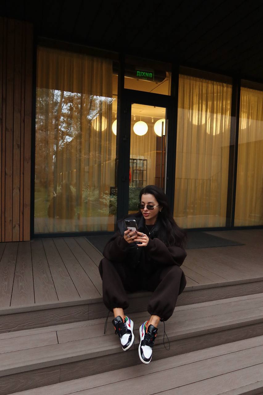 Костюм з утепленням із світшотом гіркий шоколад