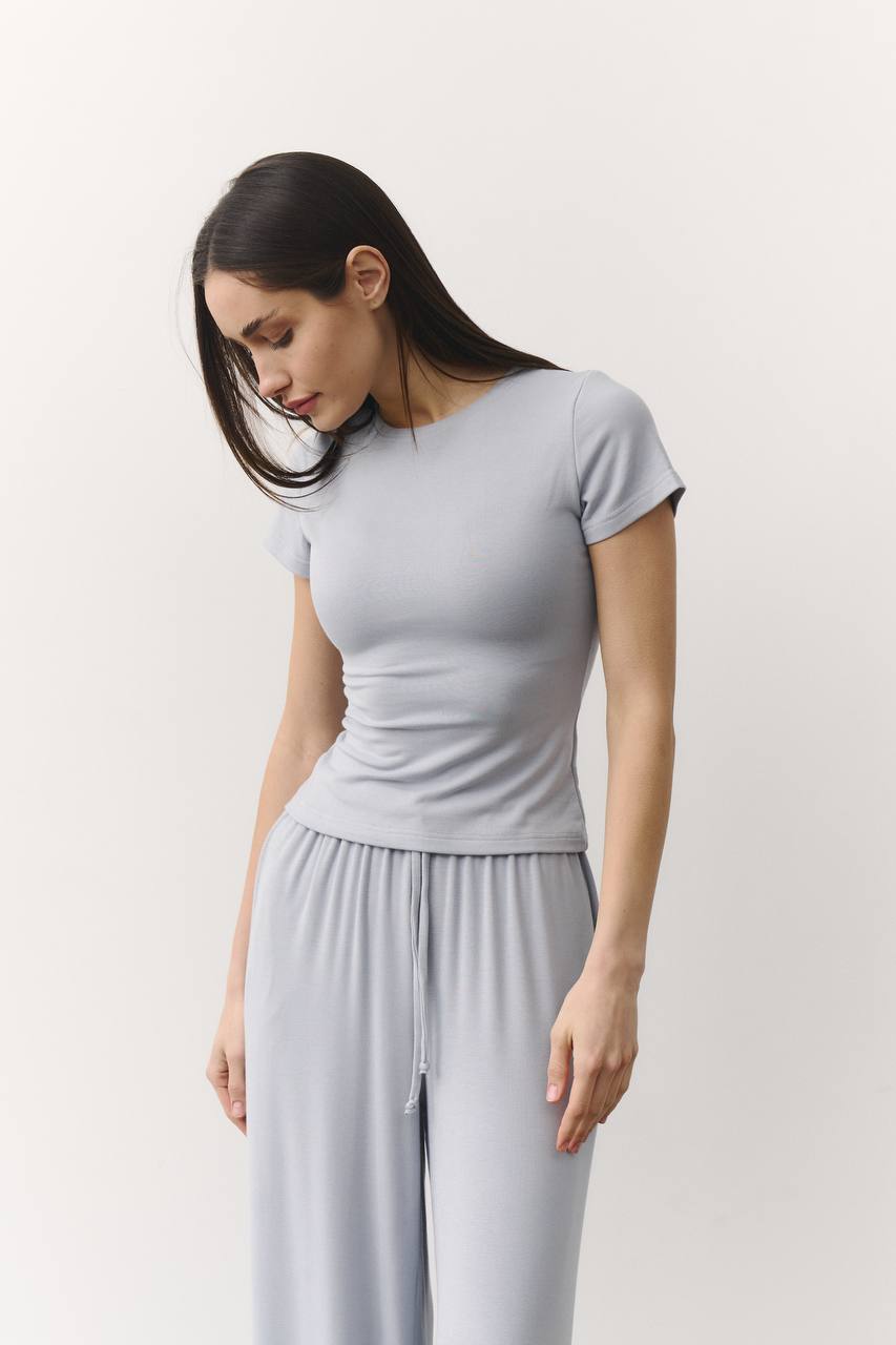 Костюм з мʼякої віскози блакитний