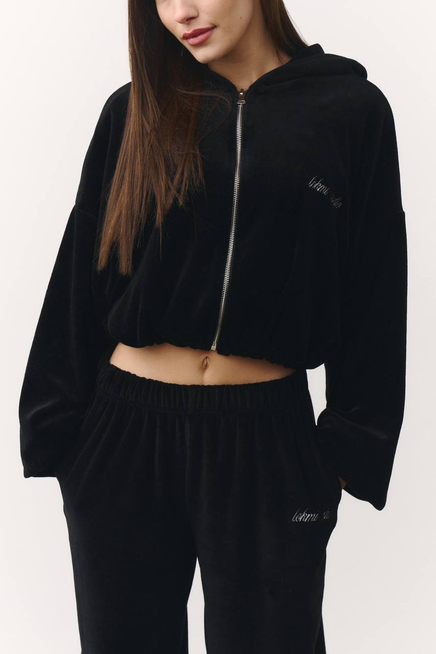 Штани велюрові чорні