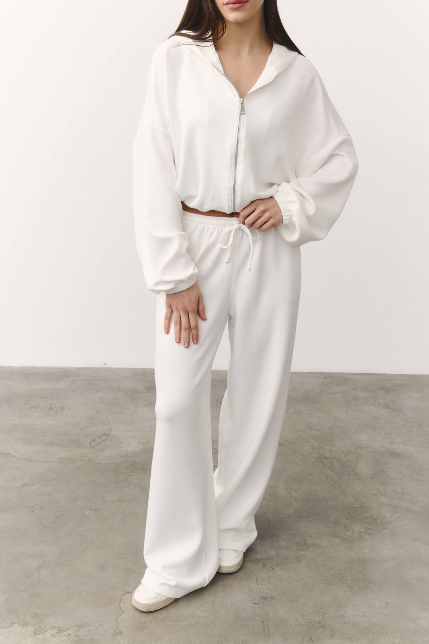 Штани прямі «soft touch» молочні