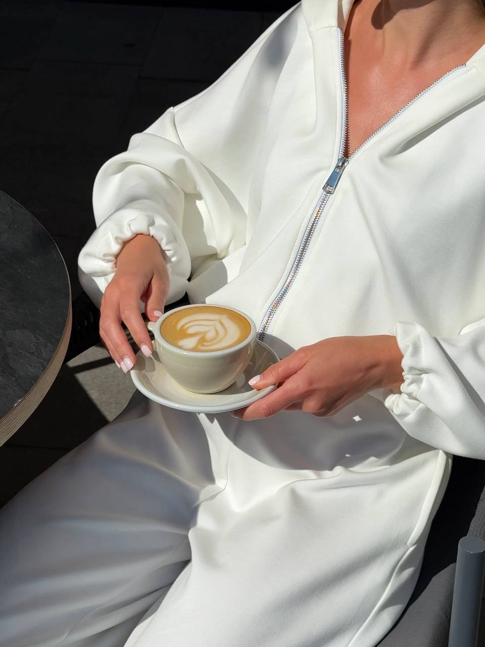 Зіп-худі молочний