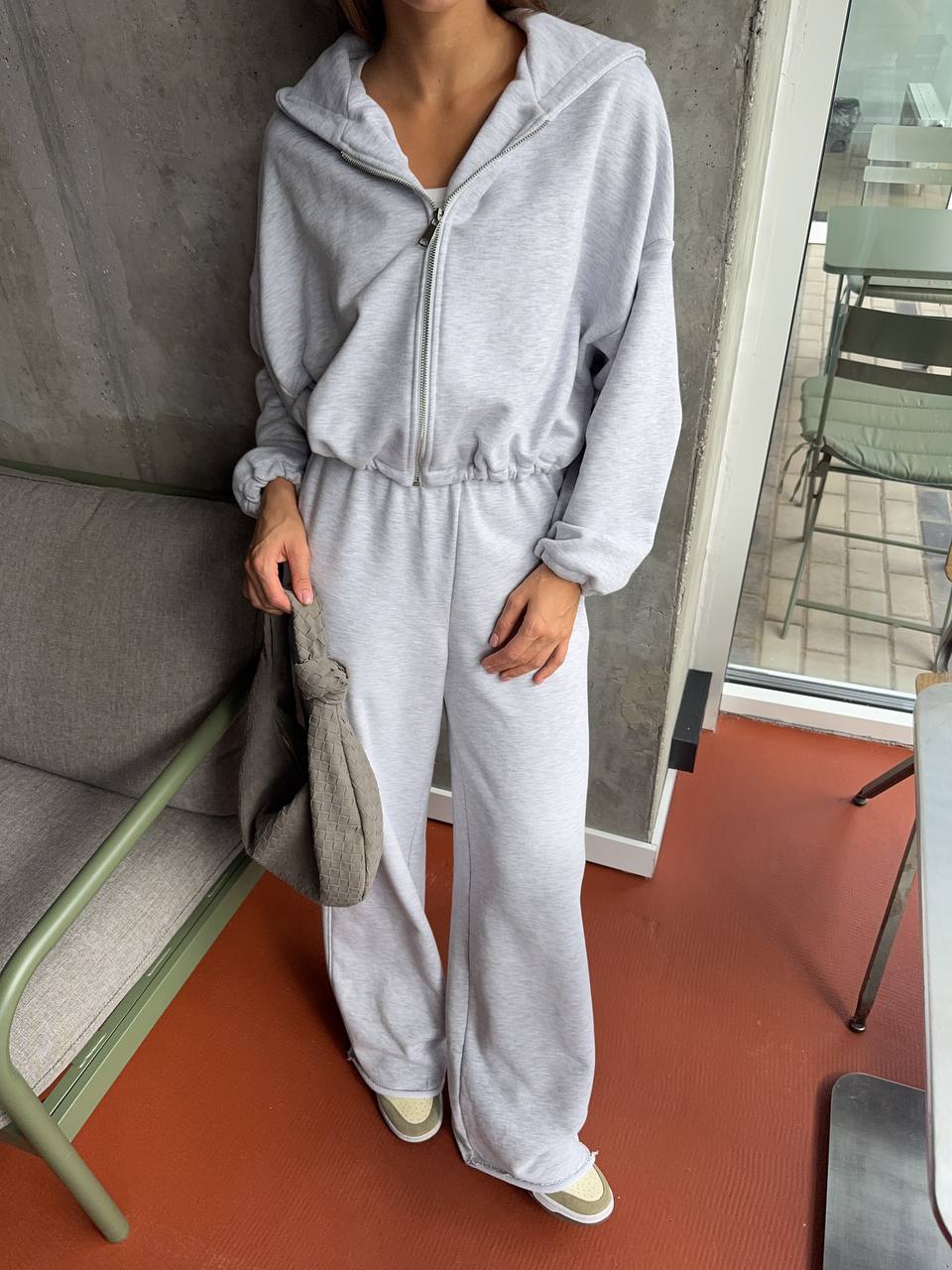 Зіп-худі на завʼязках меланж