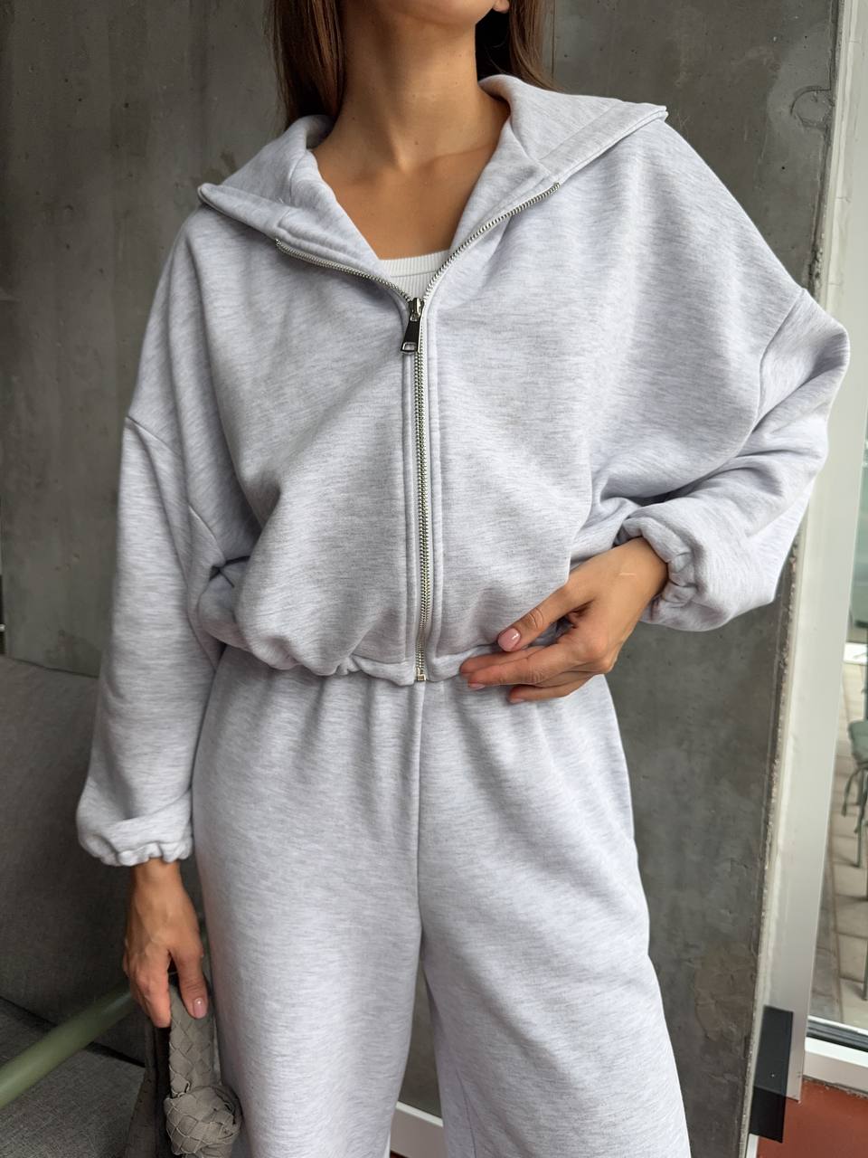 Зіп-худі на завʼязках меланж