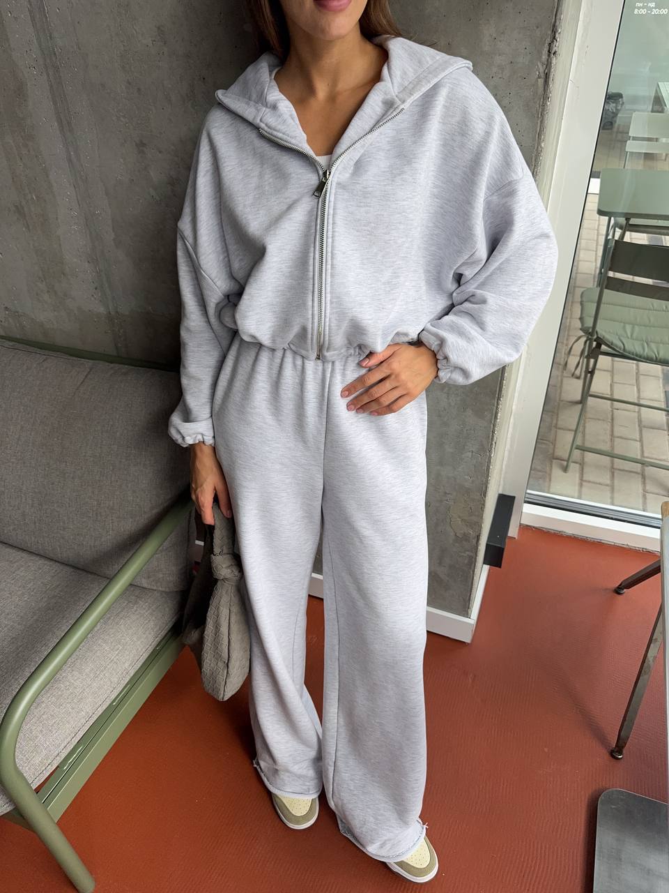 Зіп-худі на завʼязках меланж