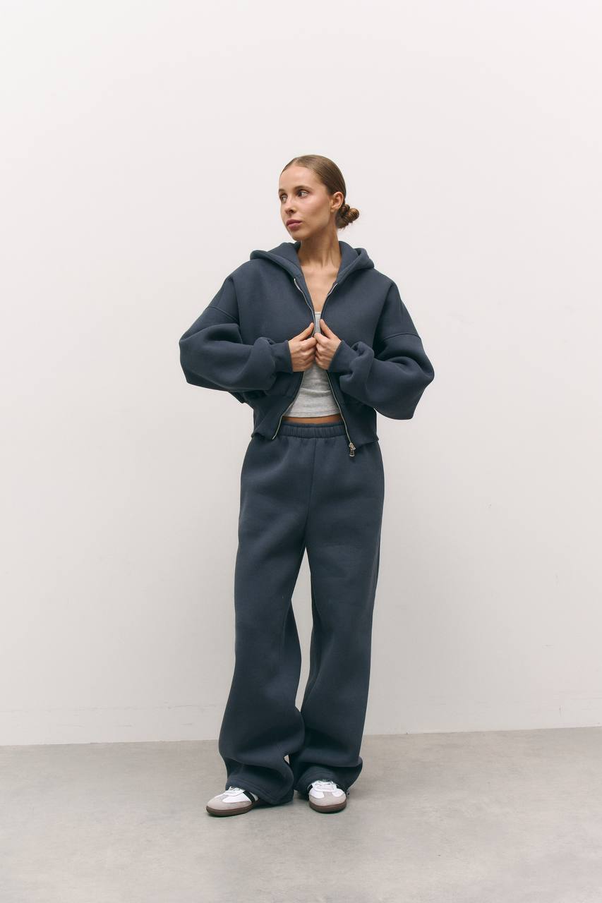 Штани з утепленням (на фіксаторах) темно-сині