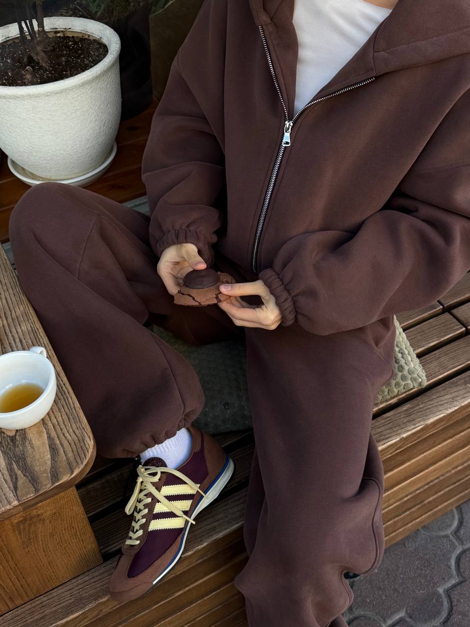 Штани з утепленням (на фіксаторах) шоколад