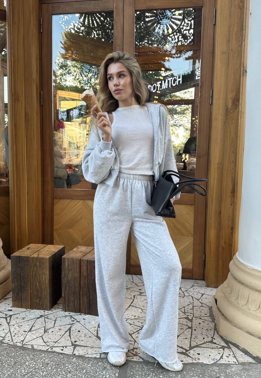 Штани палаццо меланж