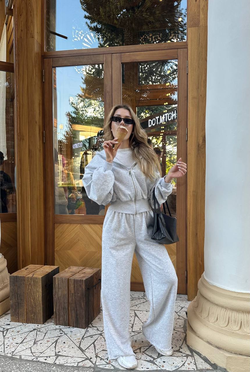 Штани палаццо меланж