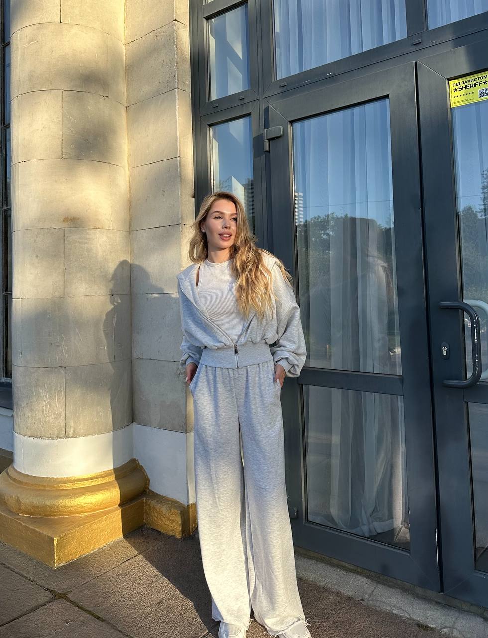 Штани палаццо меланж