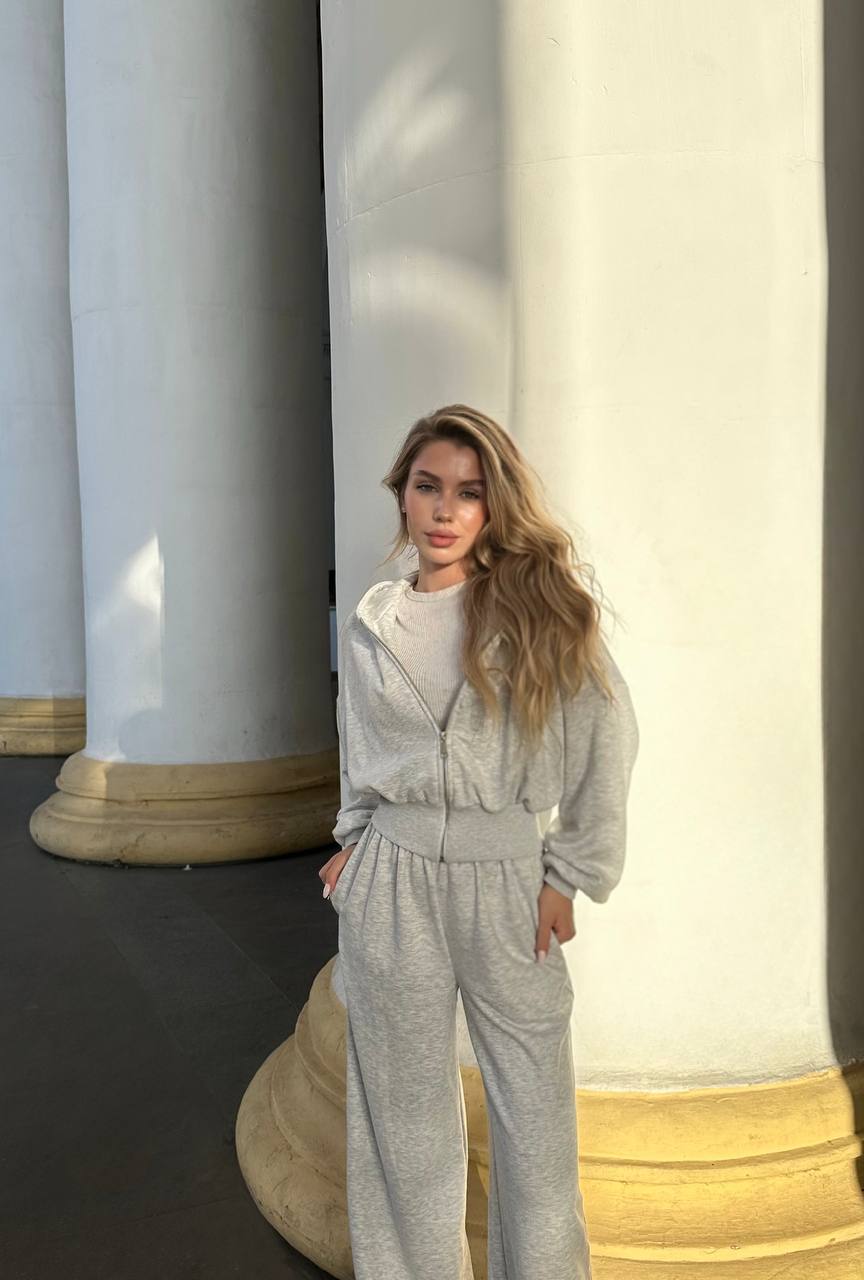 Штани палаццо меланж