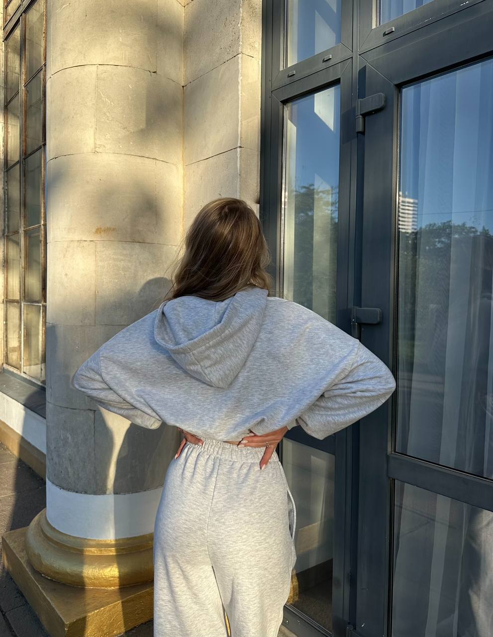 Штани палаццо меланж