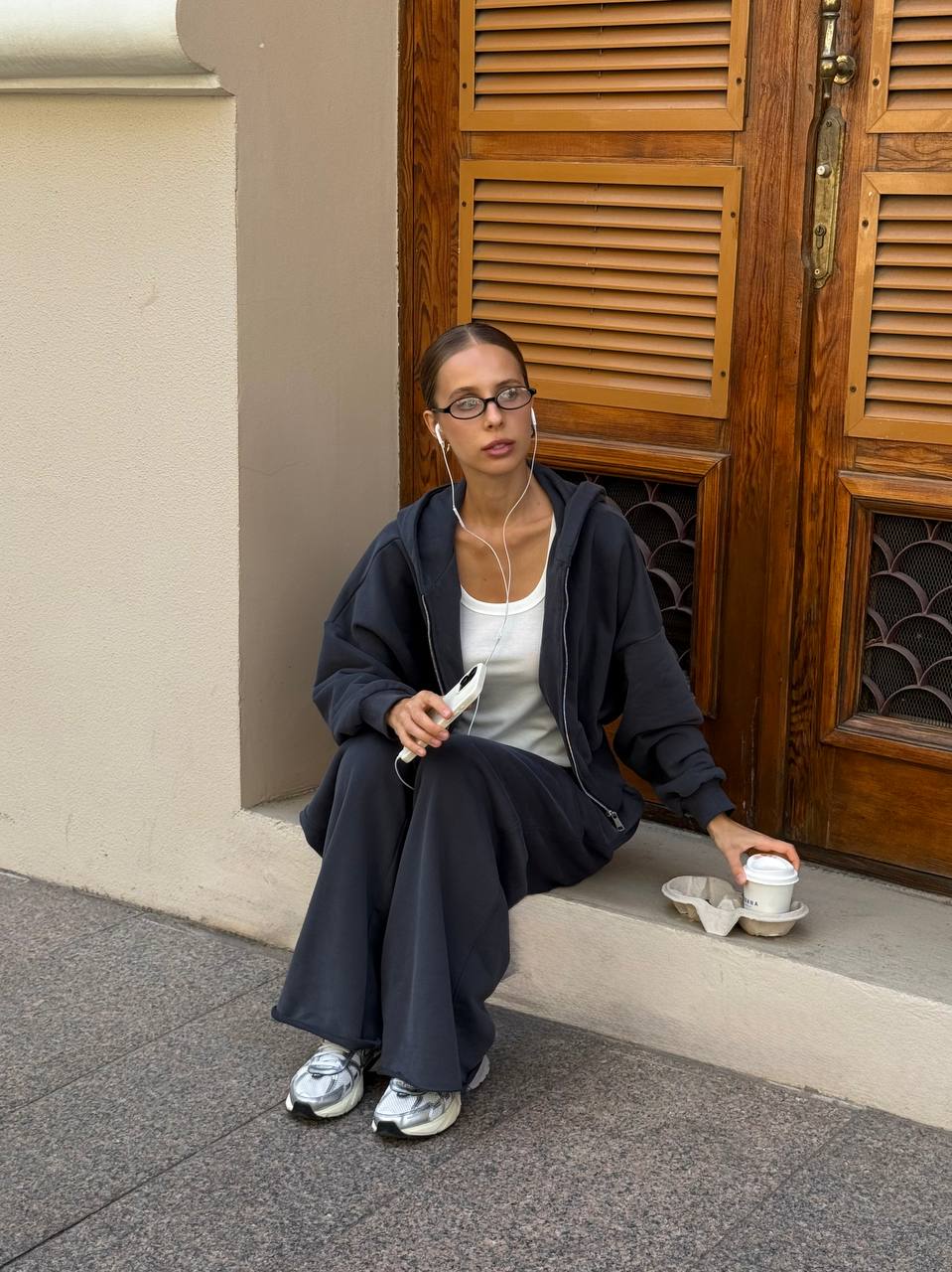 Зіп-худі з приталеною резинкою темно-синій