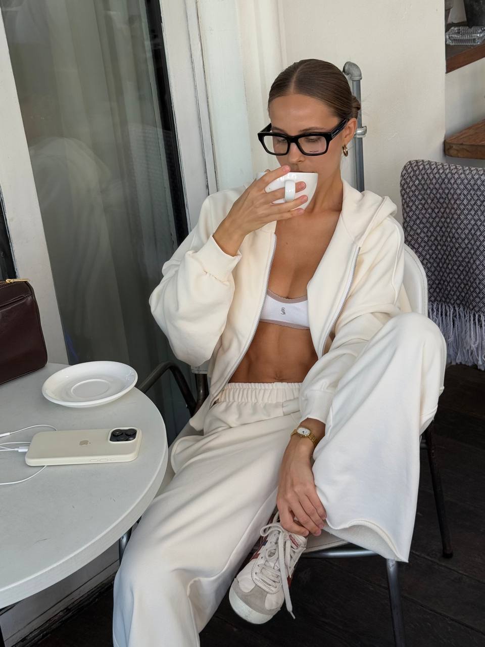 Зіп-худі з приталеною резинкою вершкове масло