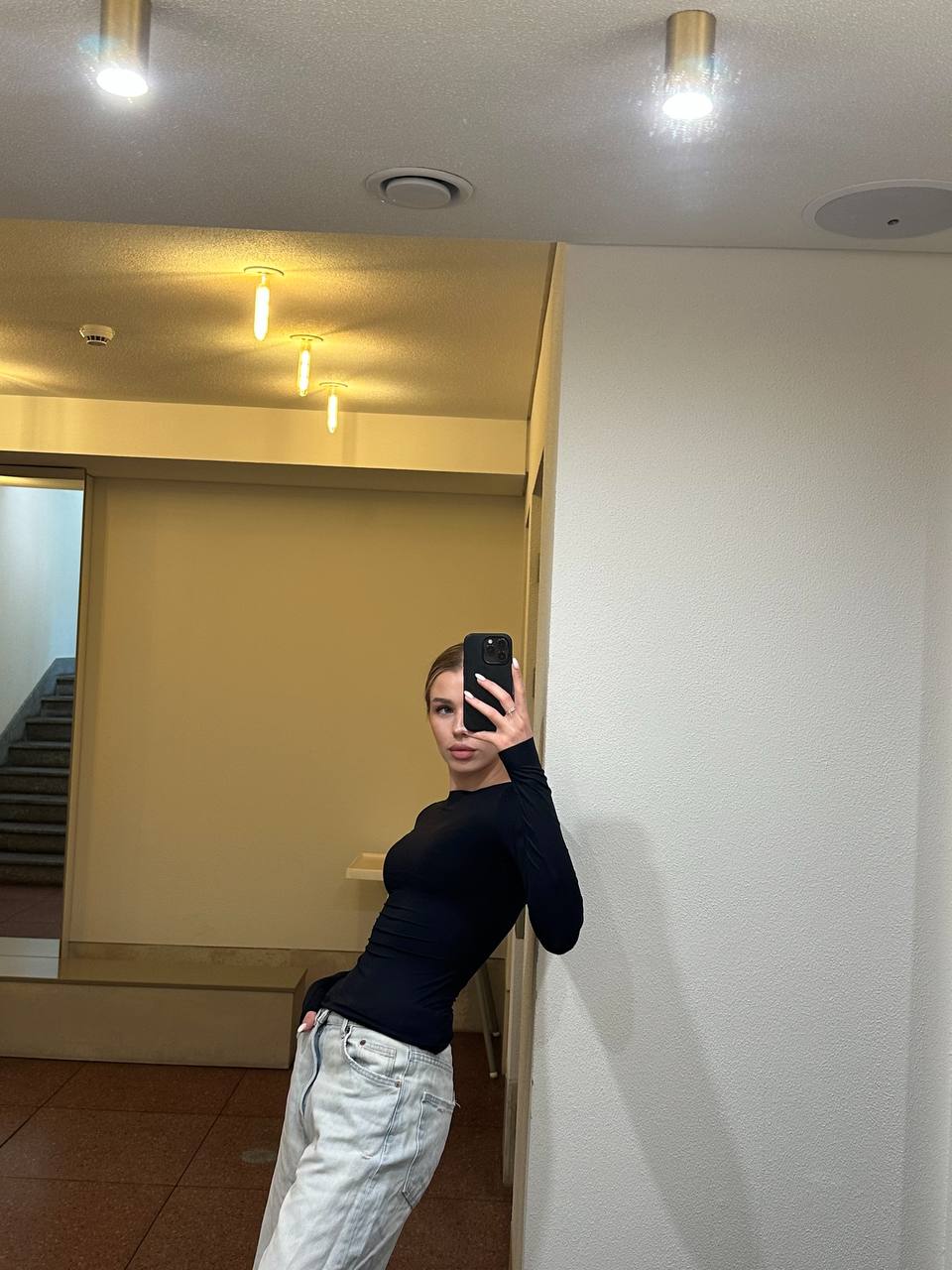 Лонгслів з ефектом “second skin” чорний