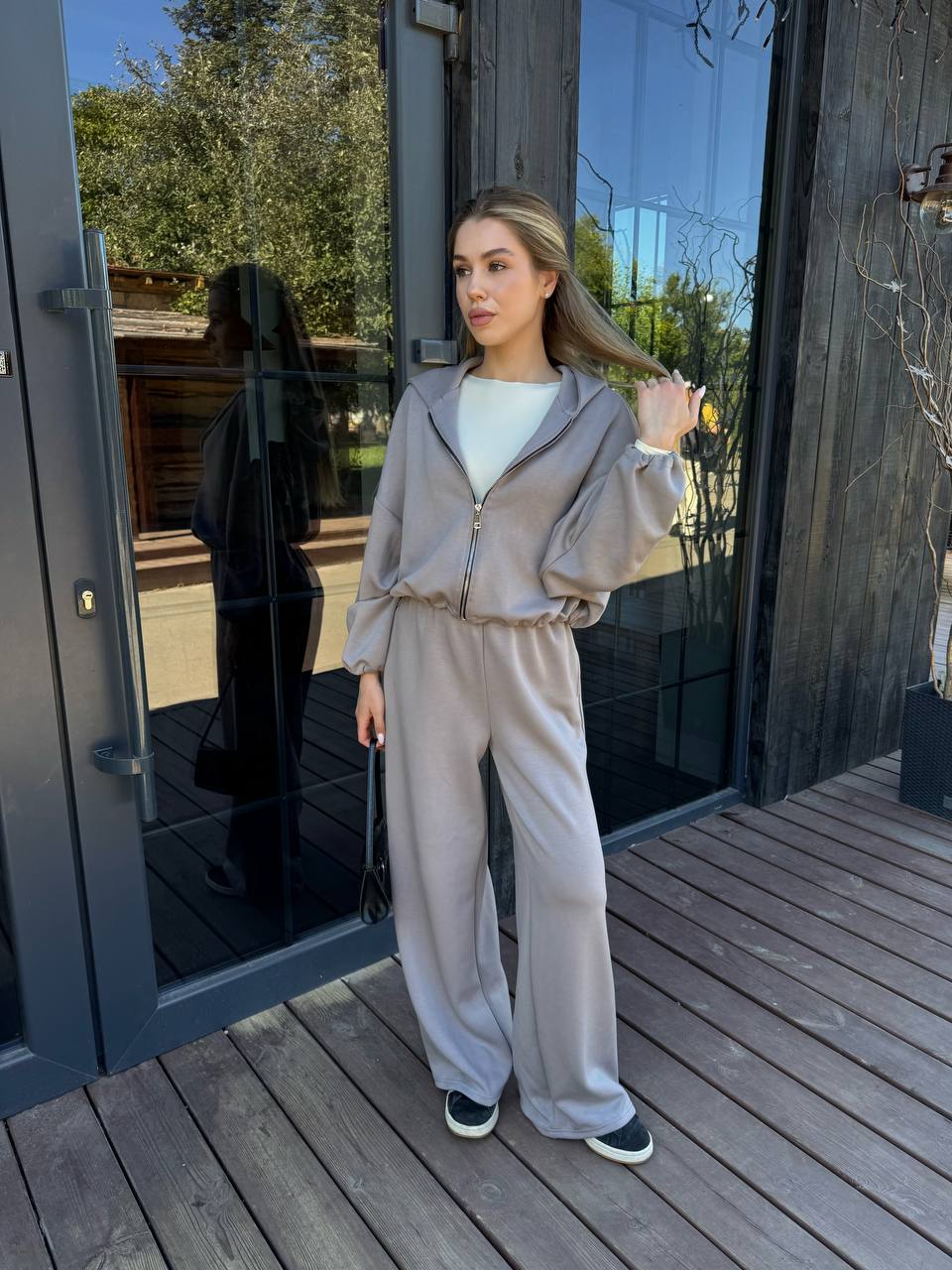 Штани-палаццо сірі