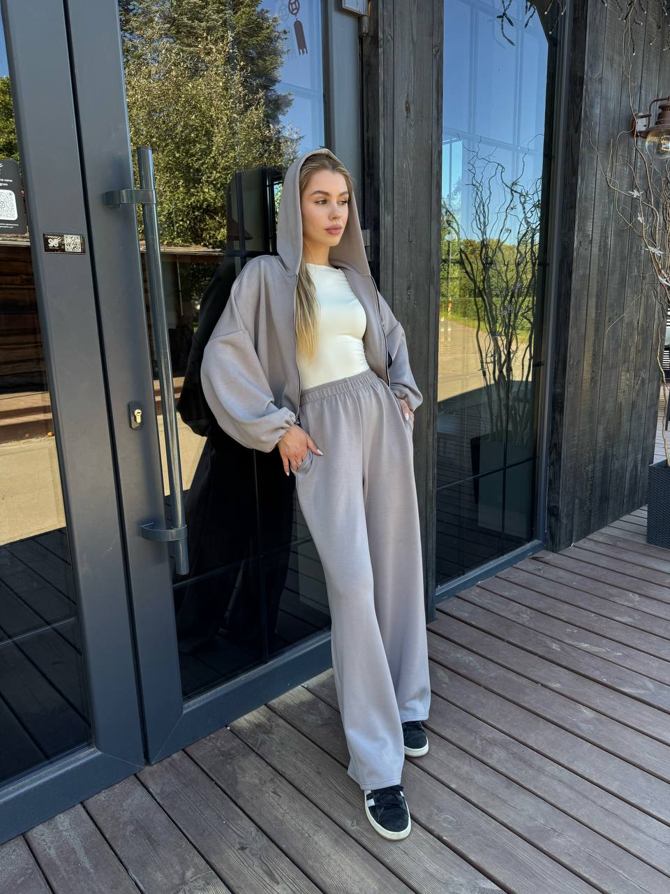 Штани-палаццо сірі