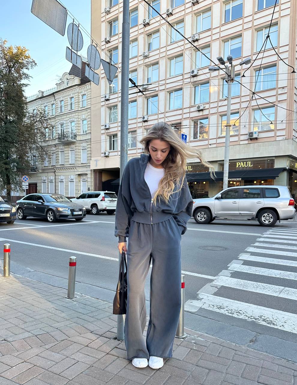 Штани палаццо темно-сині