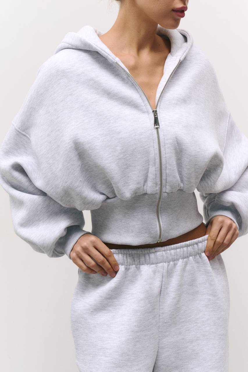 Костюм з утепленням із приталеною резинкою меланж