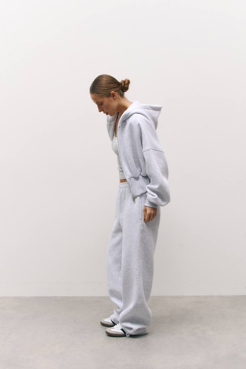 Костюм з утепленням із приталеною резинкою меланж