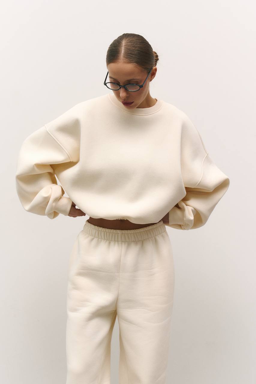 Костюм з утепленням із світшотом вершкове масло