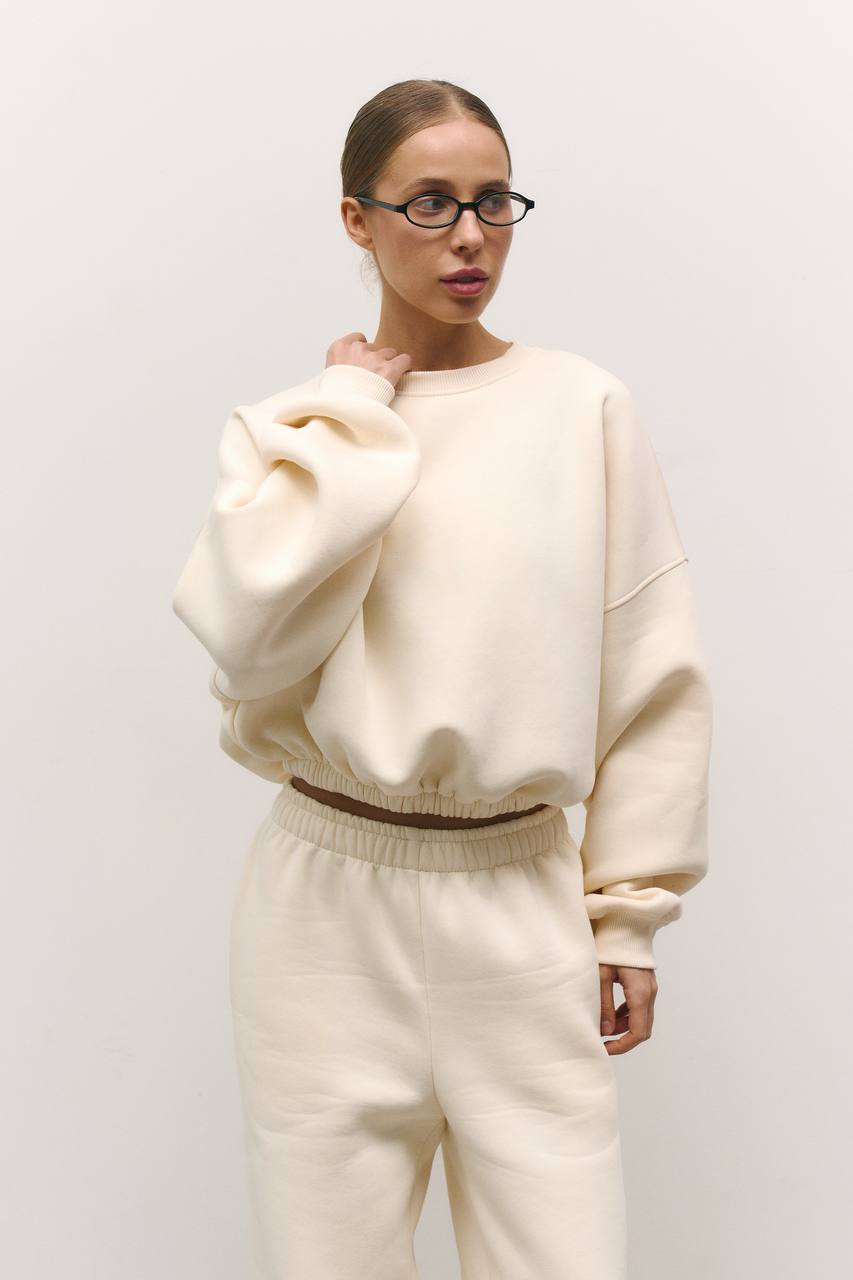 Костюм з утепленням із світшотом вершкове масло