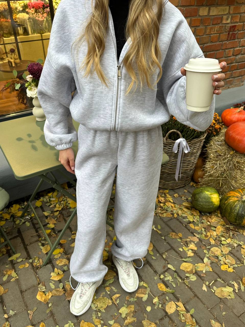 Костюм з утепленням на затяжках меланж