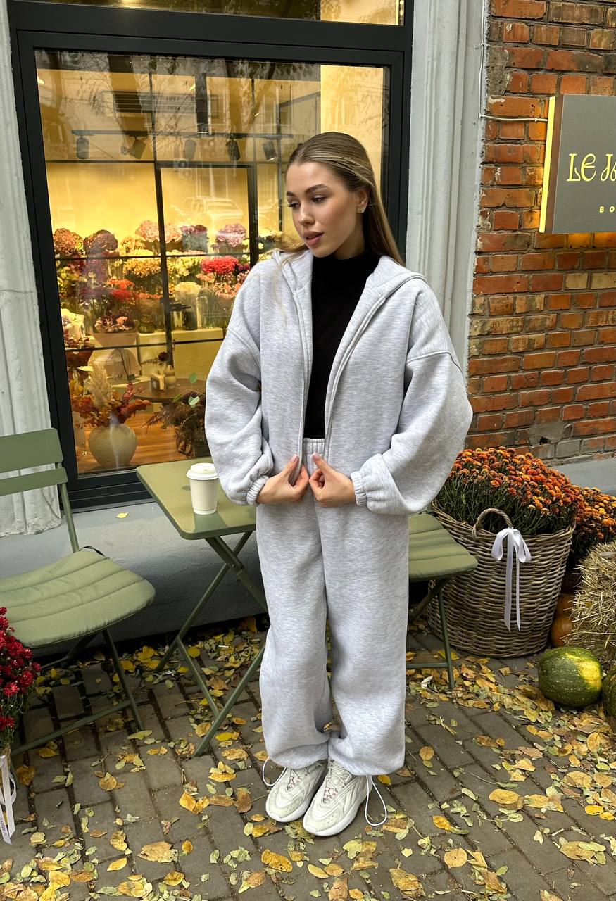 Костюм з утепленням на затяжках меланж