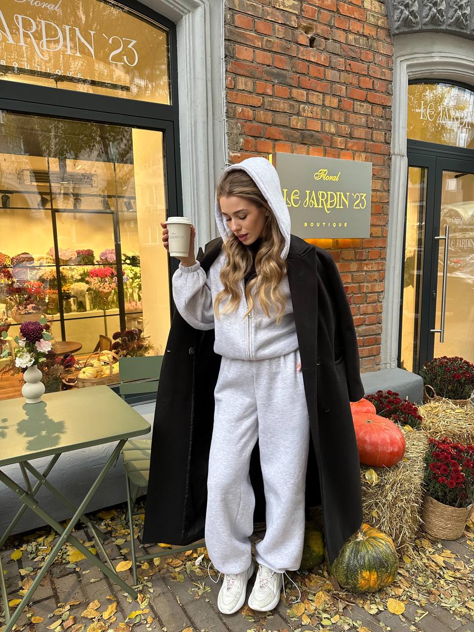 Костюм з утепленням на затяжках меланж