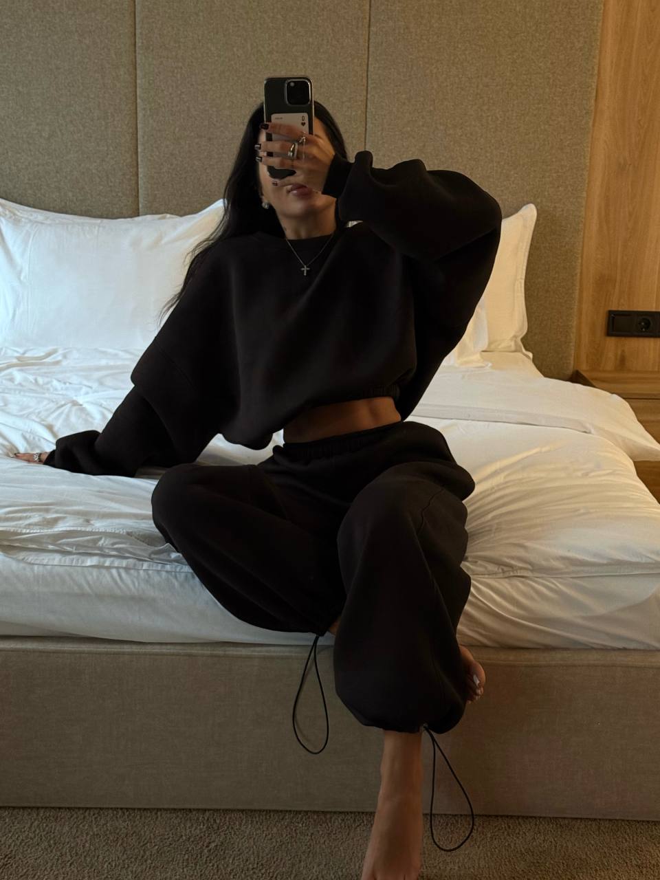 Костюм з утепленням із світшотом гіркий шоколад