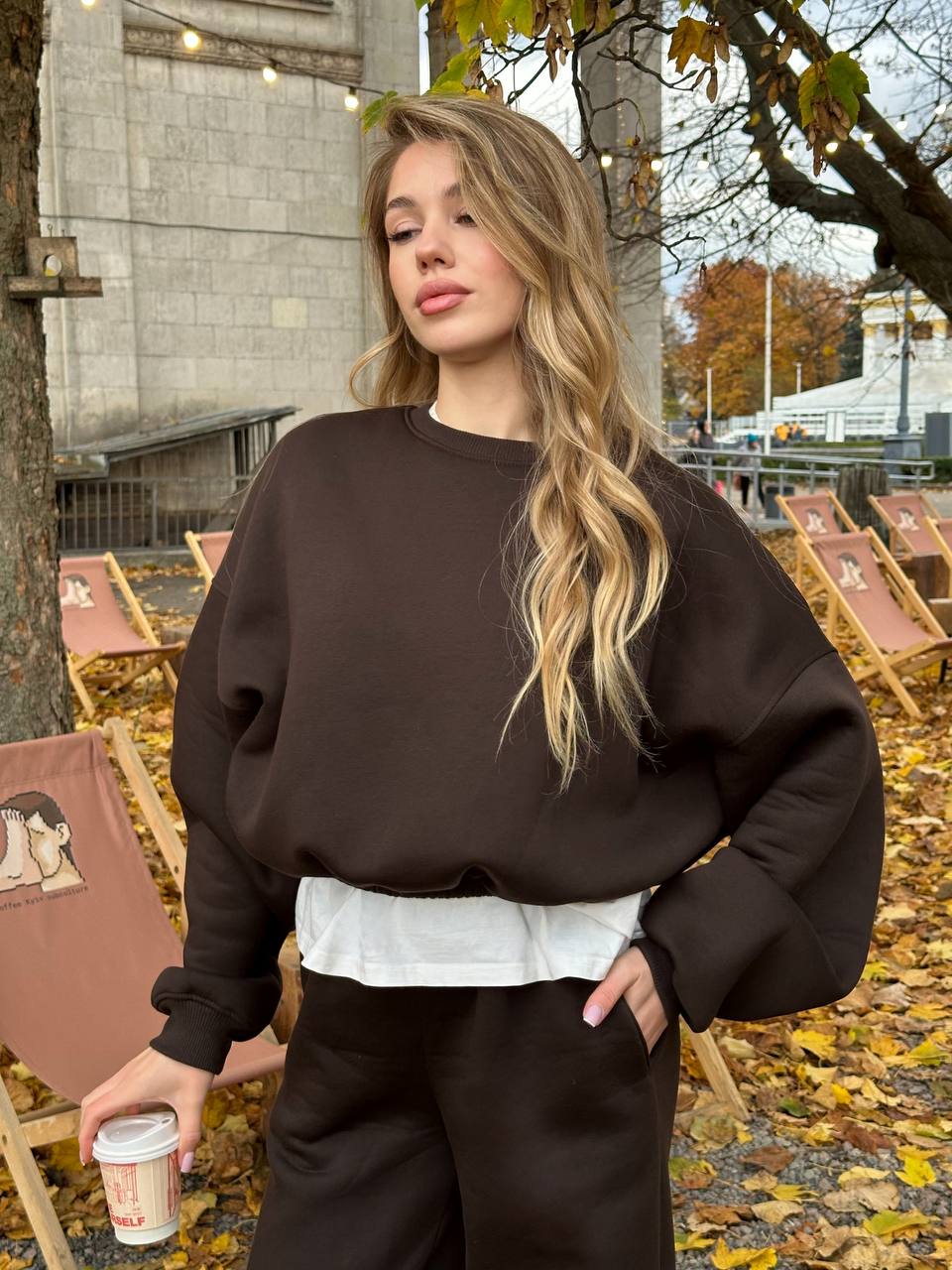 Світшот з утепленням гіркий шоколад